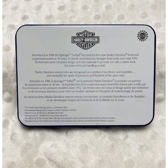 Vintage Harley-Davidson Springer Softail (2) Deck Playing Cards Collector's Tin- - Picture 2 of 4